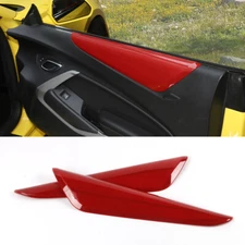 Red Interior Door Panel Cover Trim Decoration Bezel for Chevrolet Camaro 2016-24