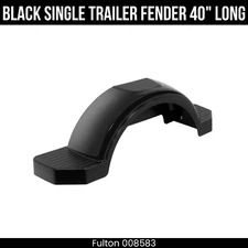 Fulton Trailer Fender, Black Plastic, Single Axle, 13 Inch Wheels, Triple Step