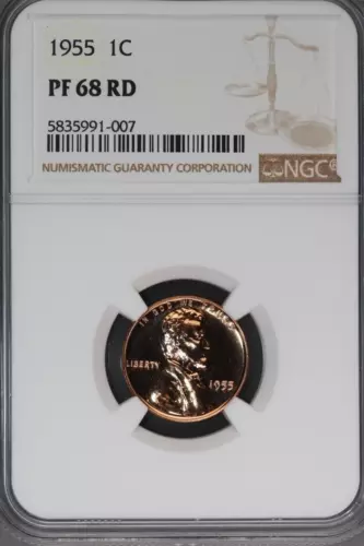 1955 Proof Lincoln Wheat Cent NGC PF68RD *DoubleJCoins* 9007-19