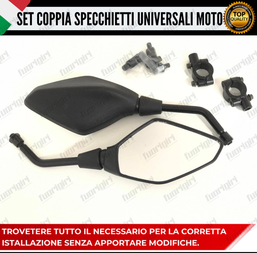 COPPIA SPECCHIETTI MANUBRIO MOTO CROSS ENDURO SPECCHI RETROVISORI REGOLABILI - Afbeelding 1 van 10