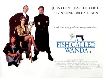 A FISH CALLED WANDA 1988 UK Quad poster print 30x40 john Cleese Jamie Lee Curtis