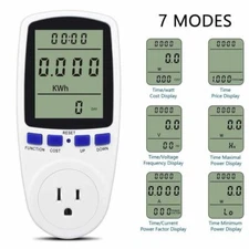 Electricity Usage Monitor with Cost Calculator Home Energy Power Meter Data Hold
