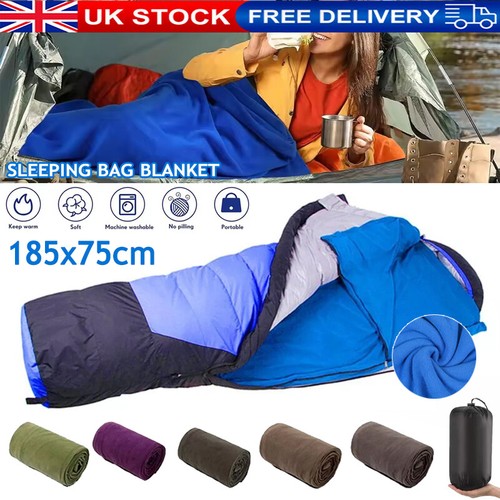 Polar Fleece Sleeping Bag Liner Single Sleeping Bag Zippered Lightweight Camping - Picture 21 of 26
