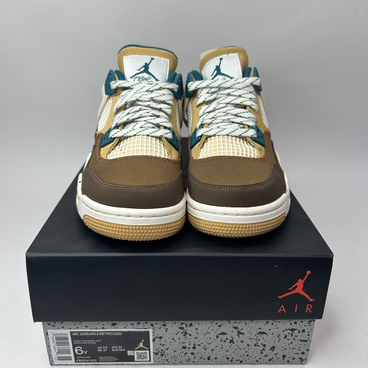 Nike Air Jordan 4 Retro GS “Cacao Wow/Brown Teal” FB2214-200 6Y