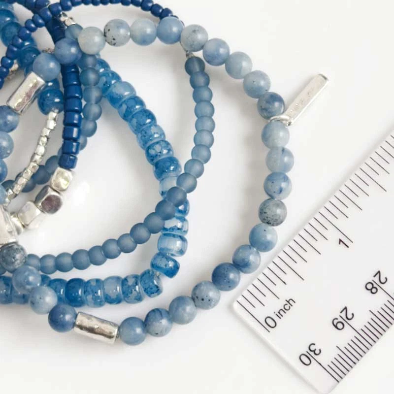 Pulsera elástica apilable Nine West Boho de 6 piezas elegante para mujer joyería diaria Foto 4 de 4