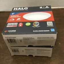 Halo 4 in.  4” Integrated LED Downlight Recessed Light White Round Trim Lot Of 2