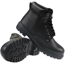 NEW MENS BLACK SAFETY BOOTS ANKLE STEEL TOE CAP LIGHT WEIGHT HIKING SHOES BOOTS