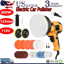 Car Polisher Buffer Sander 800W Auto Polishing Machine + 5" Pad Bonnet Kit Set
