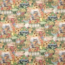Thanksgiving Fall Fabric - Susan Winget Comfort Garden Scene - YARD