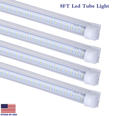 8FT Led Tube Light Fixtures 72W Led Shop Light 8 Foot T8 Integrated Garage Light