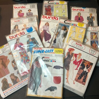 Choice Mixed Vintage Burda Patterns Combos Couture And Super Easy New NOS Uncut 