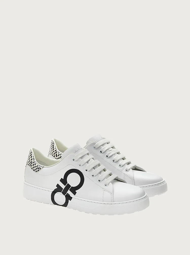 Brand New Salvatore Ferragamo Gancini Logo Lace up Sneakers