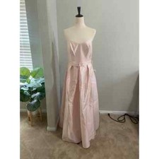 Alfred Sung Strapless Pleated Skirt Maxi Dress with Pockets - D755 size 16
