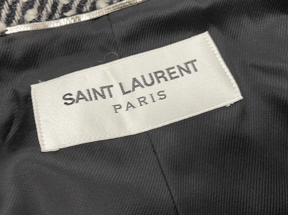 $4,000 Saint Laurent Wool Long Coat Size Large EU 52 Made in Italy - Image 4 of 4