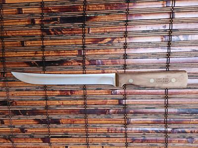 Chicago Cutlery Carving Slicing Knife 8'' Blade Walnut Handle EXCELLENT!!!
