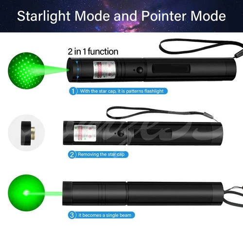 Wiederaufladbarer Laserpointer Lazer grün Astronomie sichtbarer Lichtstrahl - Bild 5 von 10