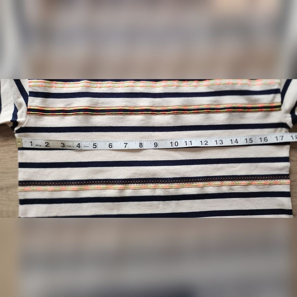 J. Crew Women's Small Stripe Multicolor Embroidered Blouse eBay