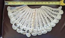 Lovely Handmade Crochet Lace Collar with pearl color Buttons Closure Victorian