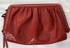 Vintage Red Beaded Clutch Evening Bag Glam Hollywood Formal Purse