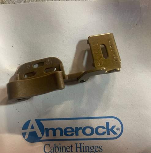 Amerock Marathon Right Hand Brass 1/2" Overlay Full Wrap Knife Hinge, D2665R-BB - Picture 3 of 3