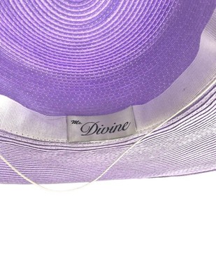 Ms Divine Purple Lavender Lilac Wide Brim Church Hat Derby  display picture 1