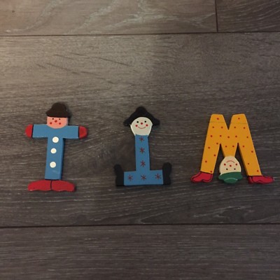 3 bunte Buchstaben *Holzbuchstaben  Name TIM Türschild* Kinderzimmer*ca. 7 cm