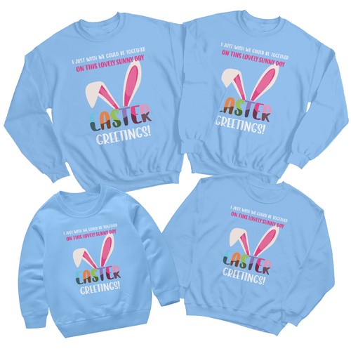 Family Bunny Ears Happy Easter Sweatshirts Jumper Festival Holiday Party #ED - Picture 17 of 27