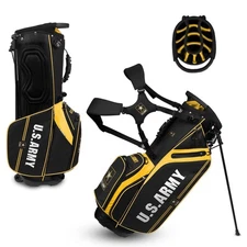 New Team Effort Golf US Army Caddie Carry Hybrid Bag Black/Yellow