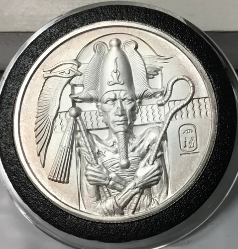 Osiris Egyptian Gods Series .999 Fine 2oz Silver HIGH RELIEF Round In Capsule