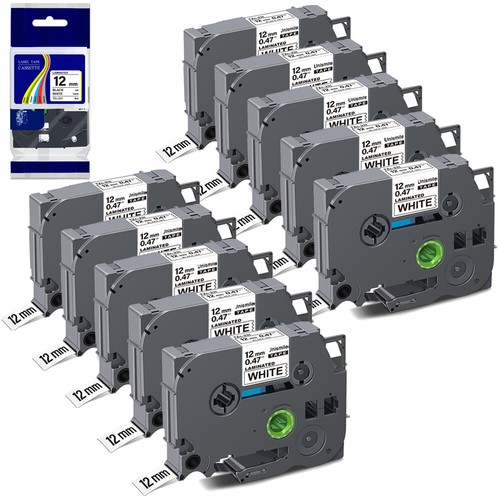 10PK For Brother P-Touch TZe-231 TZ-231 12mm White Standard Laminated Label Tape
