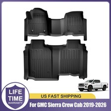 For 20192026 Chevrolet Silverado Gmc Sierra Crew Cab Tpe Protector Floor Mats