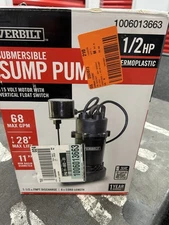Everbilt Submersible Sump Pump Vertical Switch 1/2 HDSP50V