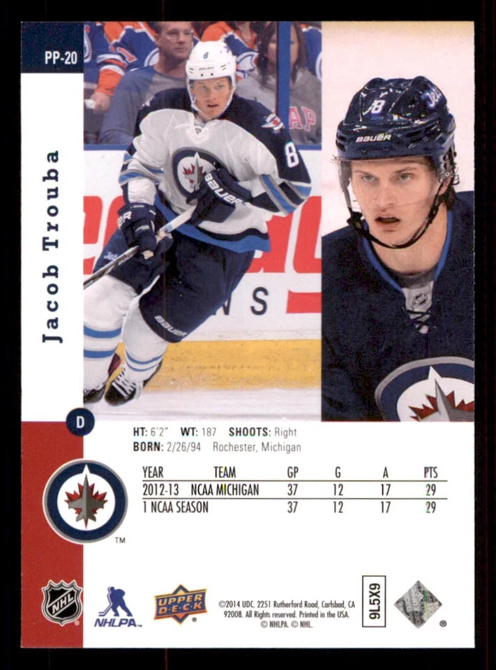 2013-14 SP Authentic 1993-94 SP Retro Premier Prospects #PP20 Jacob Trouba - Image 2 of 2