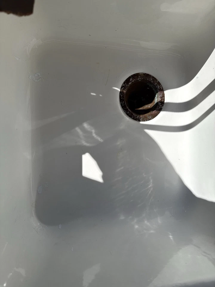 Fregadero de granja de doble lavabo de porcelana de hierro fundido vintage de los años 40 42x25 Foto 3 de 4