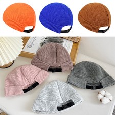 Men Women Mini Fisherman Beanie Hat Winter Soft Woolen Knitted Docker Skull Cap