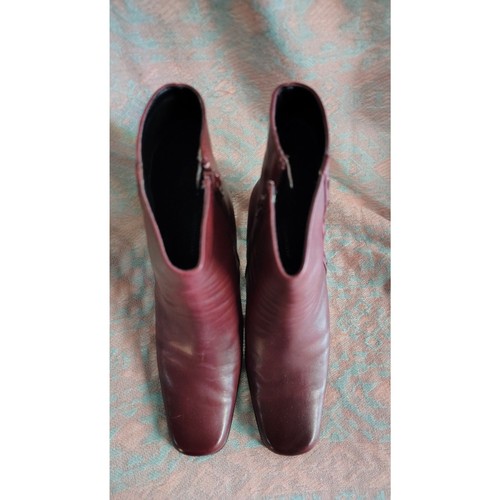 Worthington Damen Burgunderrot Leder Absatz Stiefel Größe 8,5M - Bild 6 von 8