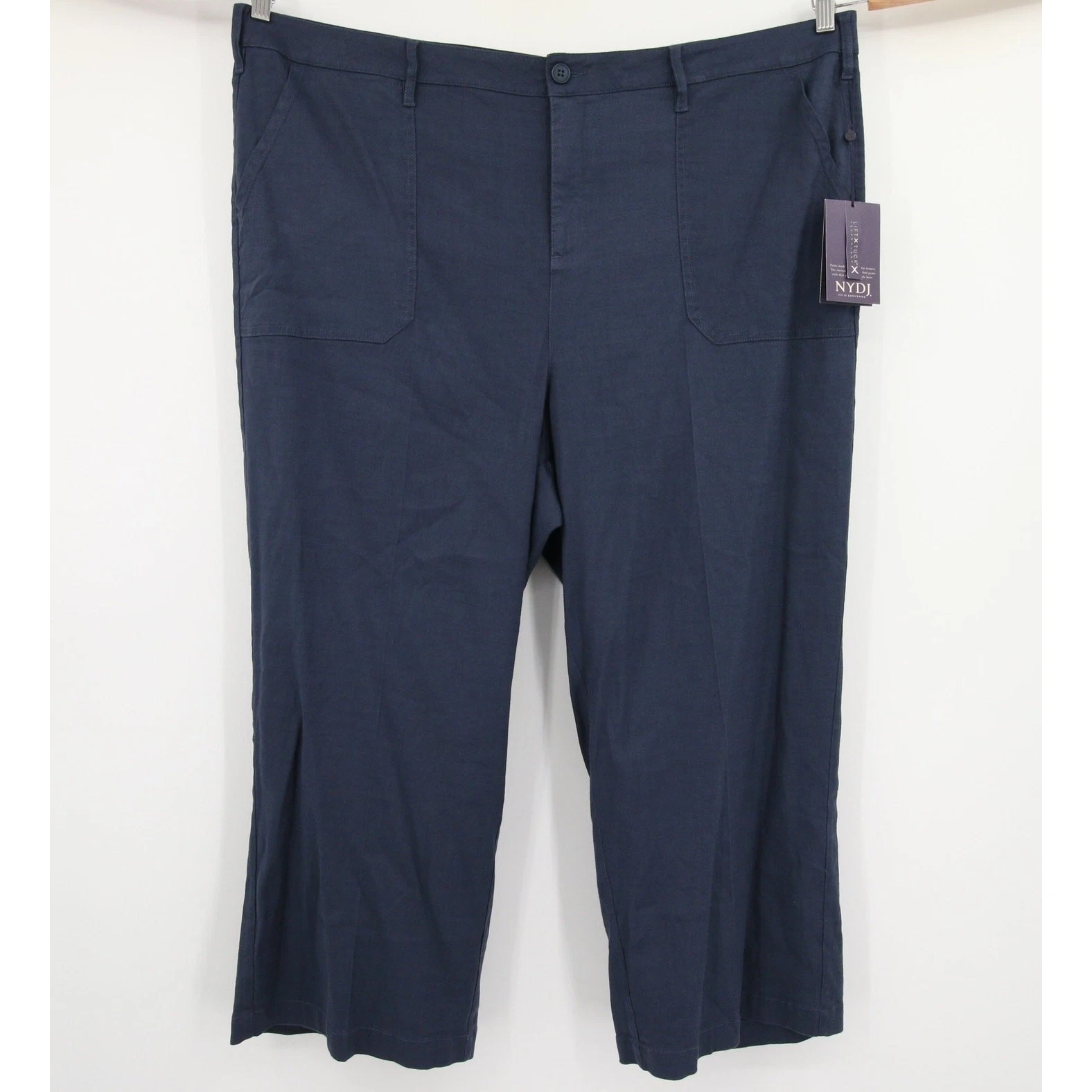 NYDJ Capri Ankle Pants Navy Blue Lift Tuck Technology Plus Size 20W NWT