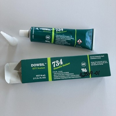 Dowsil 734 clear Flowable Sealant, 3 Oz, Tube, Silicone Elastomer Base,4136622