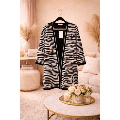 Boss Hugo Boss Forstena Zebra Stripe Open Cardigan NWT Size Small Professional 
