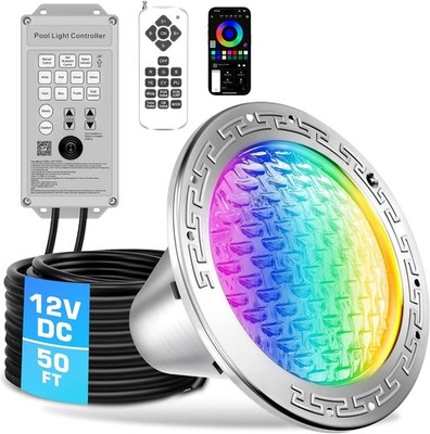 CAtArt 10 Inch LED Pool Lights for inground Pool, 12V DC Swimming Pool Light Fix
