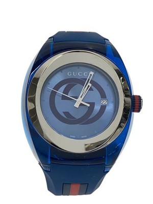 GUCCI Quartz Watch Analog Rubber BLU BLU 137.1