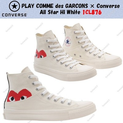 PLAY COMME des GARCONS × Converse All Star Hi White 1CL876 Herren Gr.