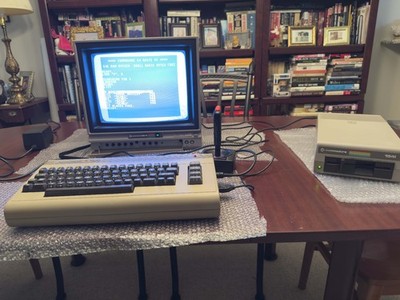 Commodore 64 Computer w/PS & A/V Cable, 1541 Floppy Drive - Tested