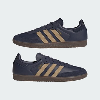 ADIDAS SAMBA OG SIZE 8  [JR0894] MENS Shadow Navy Golden Beige Gum