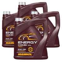 4X4 Liter Mannol Energy Combi LL 5W-30 MotoröL MN7907 API SN Acea C3