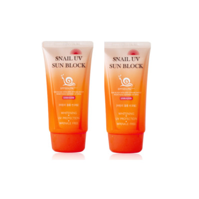 Jigott Snail UV Sun Block Cream SPF50+  PA+++ 2ea 70ml 2.3oz