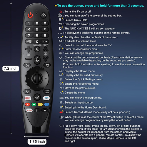 Magic Telecomando-Per-Lg-Smart-Tv, Telecomando-Universale-Per-Lg Nanocell UHD OL - Foto 6 di 12