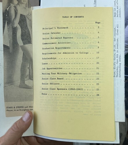 1963 San Leandro, California PACIFIC HIGH SCHOOL Vikings SENIOR HANDBOOK & Info - Picture 2 of 7