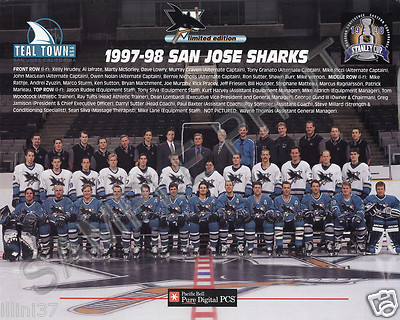 1997-98 SAN JOSE SHARKS NHL 8X10 TEAM PHOTO 