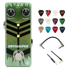 Pigtronix Gatekeeper v2 Noise Gate Pedal w/ Guitar Picks and Audio Cables